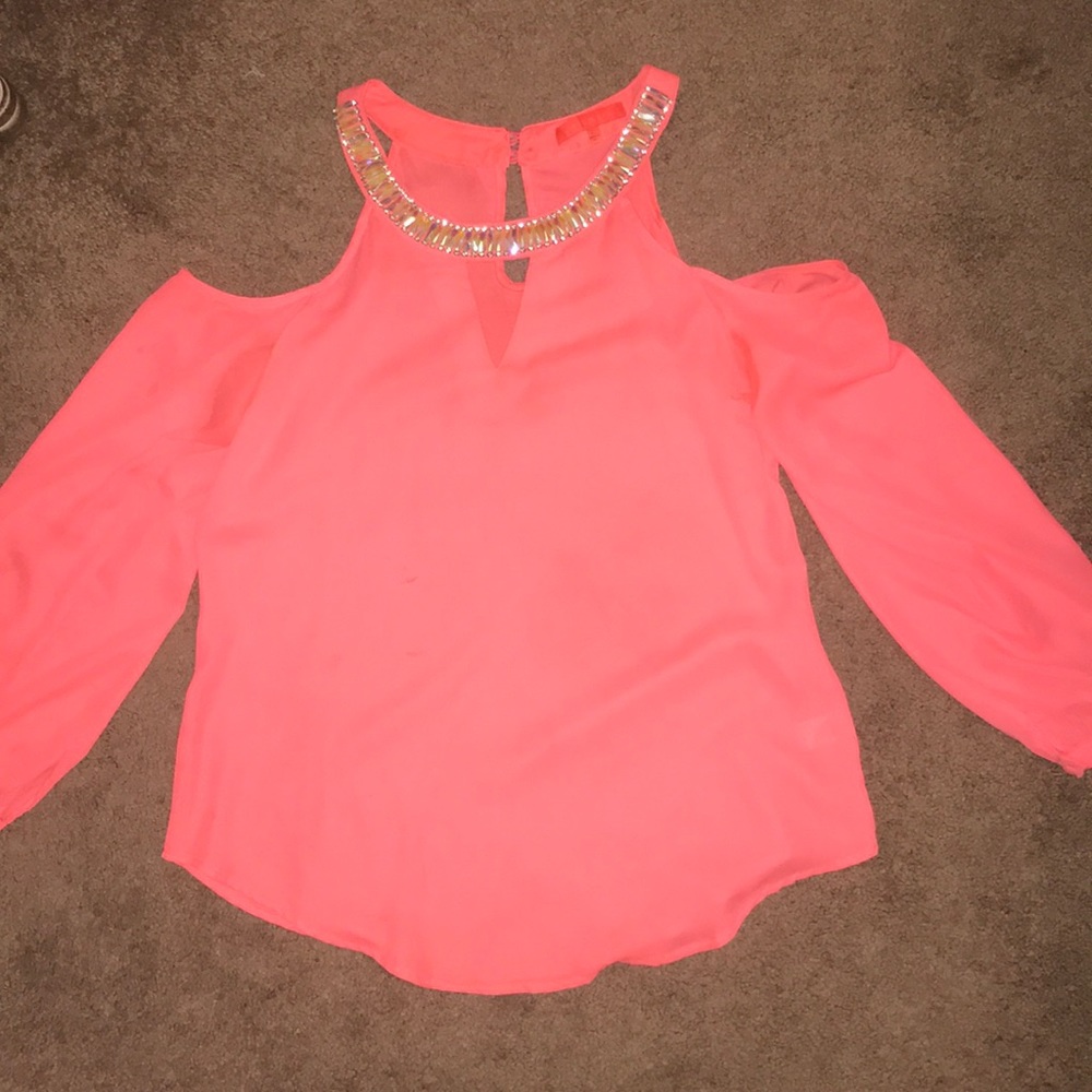 Pink Of the Shoulder Long Sleeve Shirt